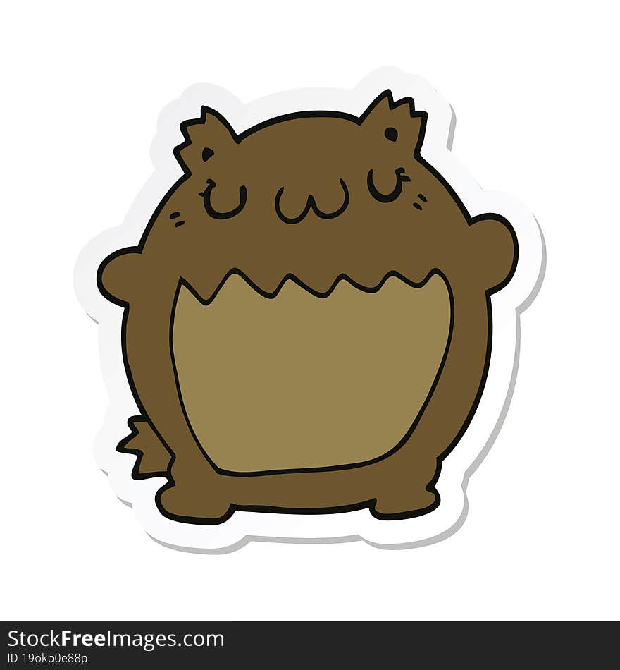 sticker of a cartoon bear