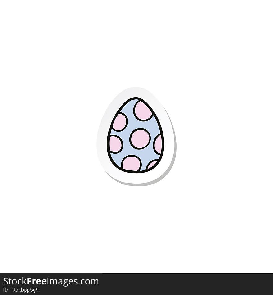 Sticker Of A Cartoon Painted Easter Egg