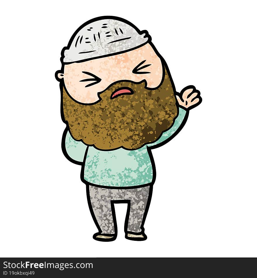 cartoon man with beard. cartoon man with beard