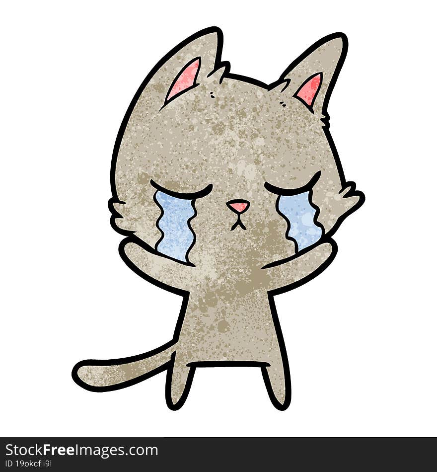 crying cartoon cat. crying cartoon cat