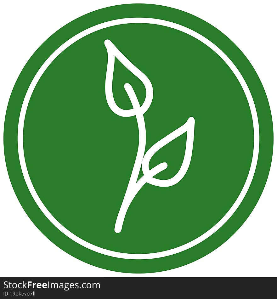 Natural Leaf Circular Icon