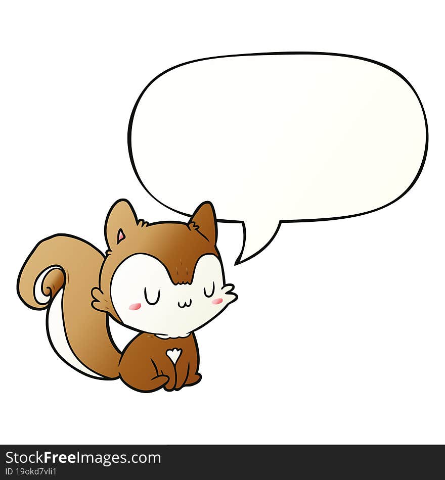 cartoon squirrel and speech bubble in smooth gradient style