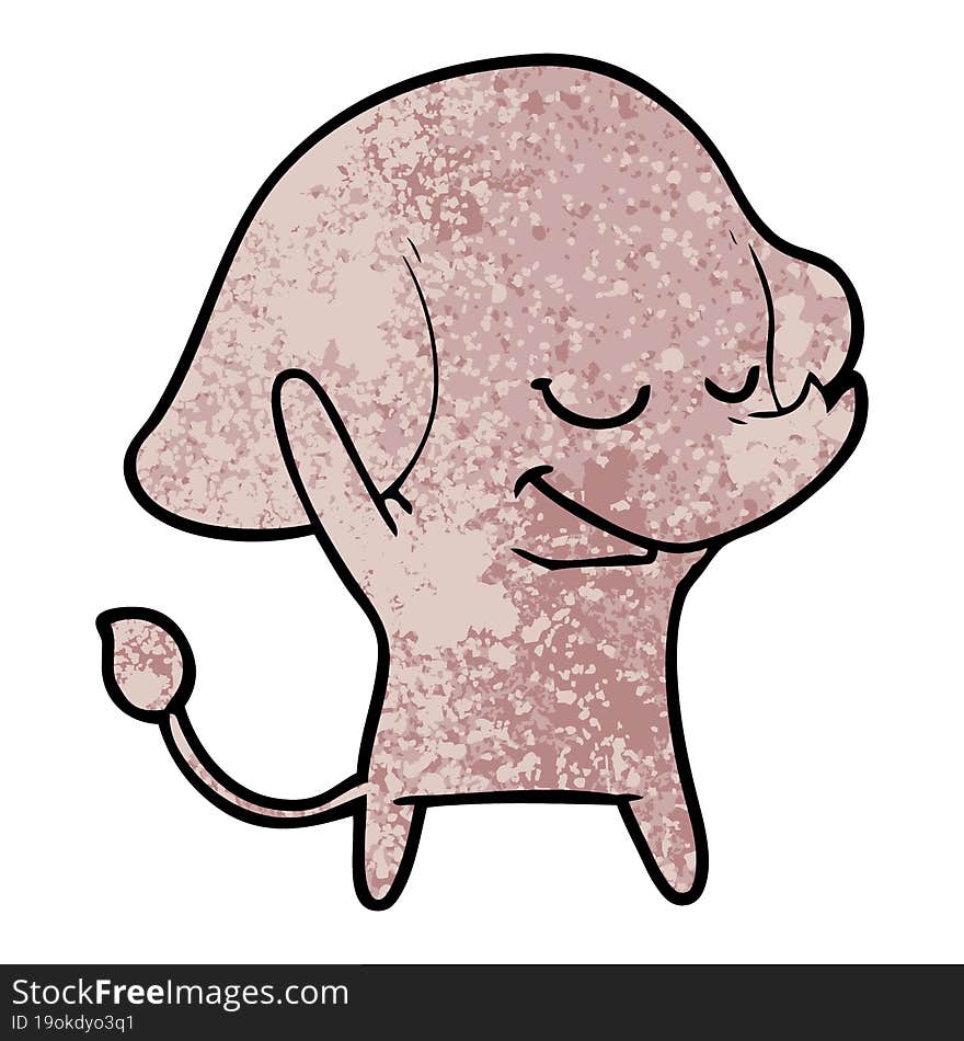 cartoon smiling elephant. cartoon smiling elephant