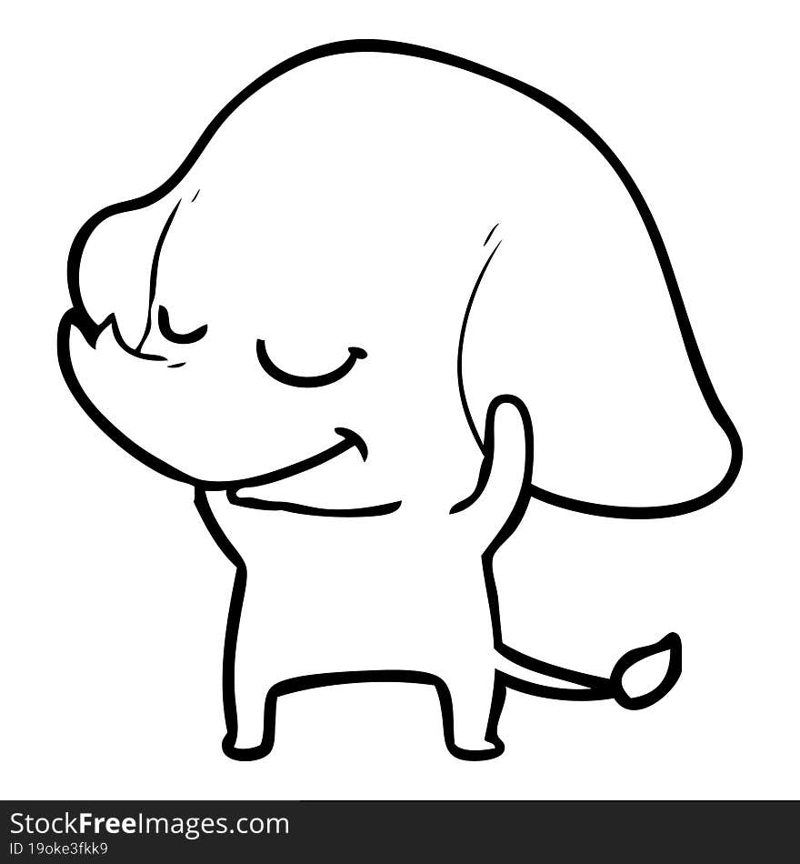 cartoon smiling elephant. cartoon smiling elephant