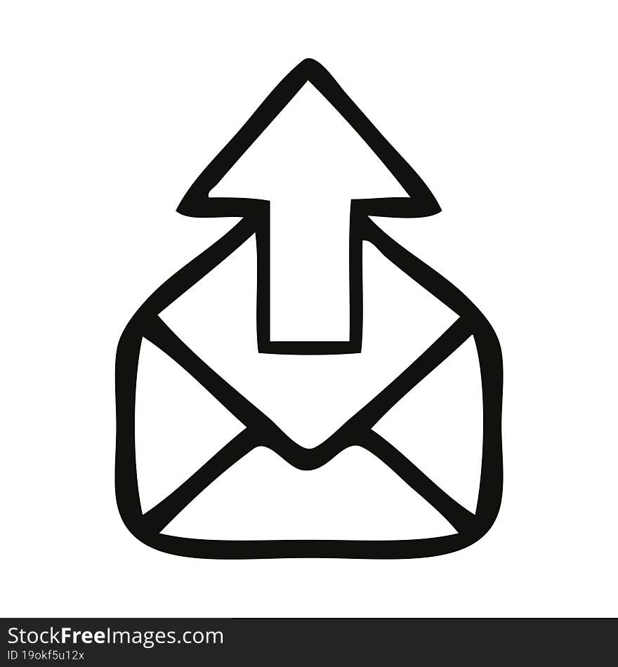 line drawing cartoon of a email sign