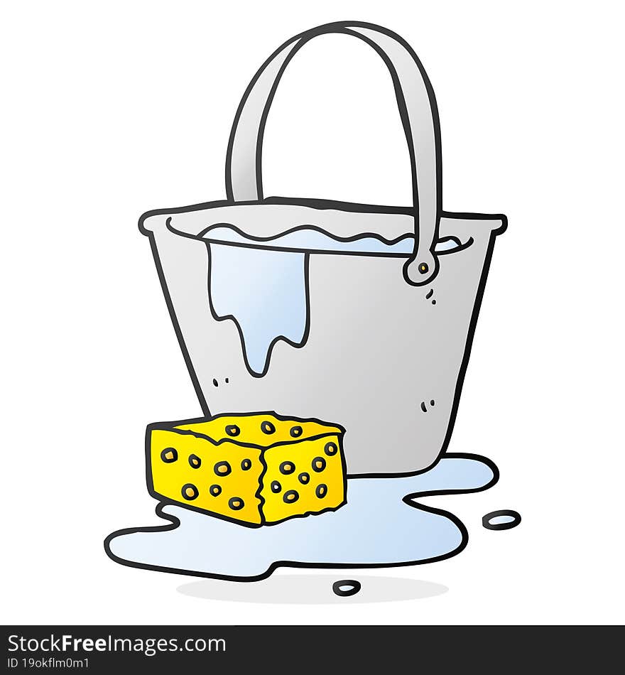 cartoon bucket of soapy water