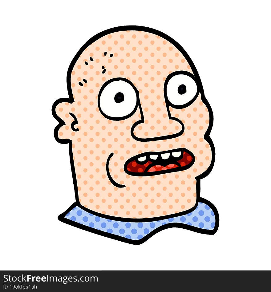 cartoon doodle of a mans head