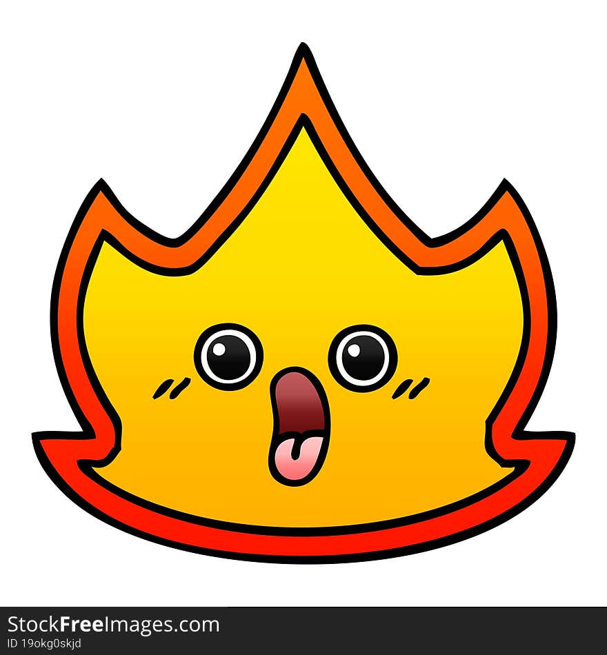 gradient shaded cartoon fire