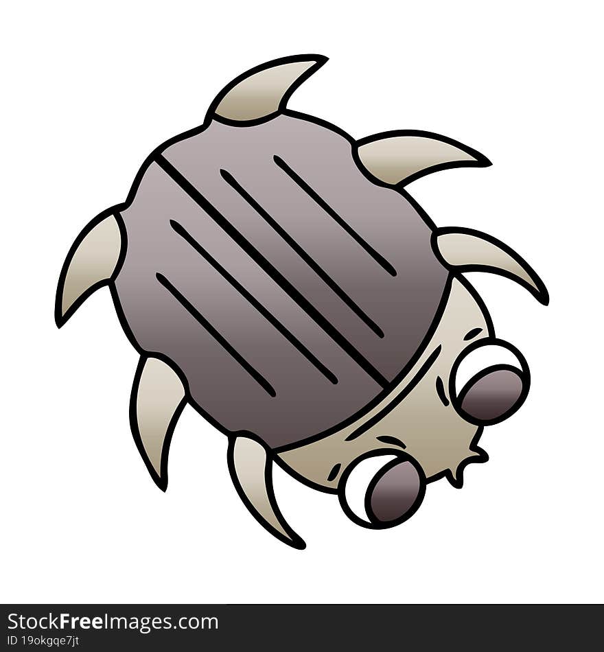 gradient shaded quirky cartoon beetle. gradient shaded quirky cartoon beetle