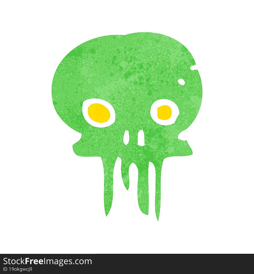 cartoon spooky skull symbol