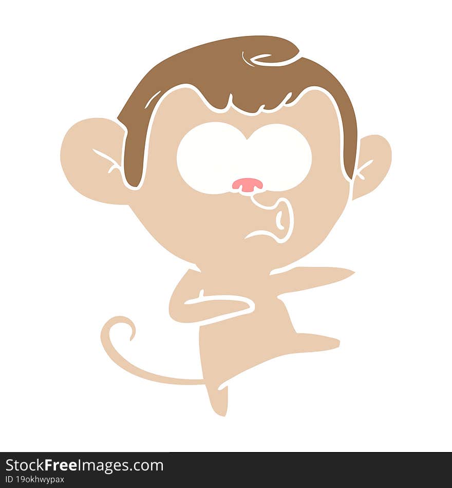 flat color style cartoon dancing monkey