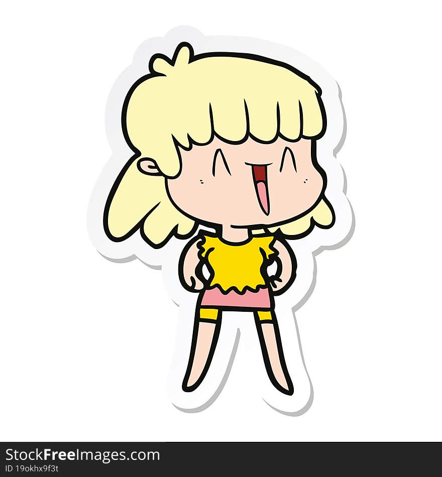 sticker of a cartoon woman