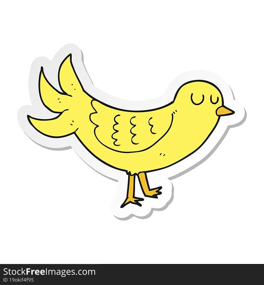 sticker of a cartoon bird