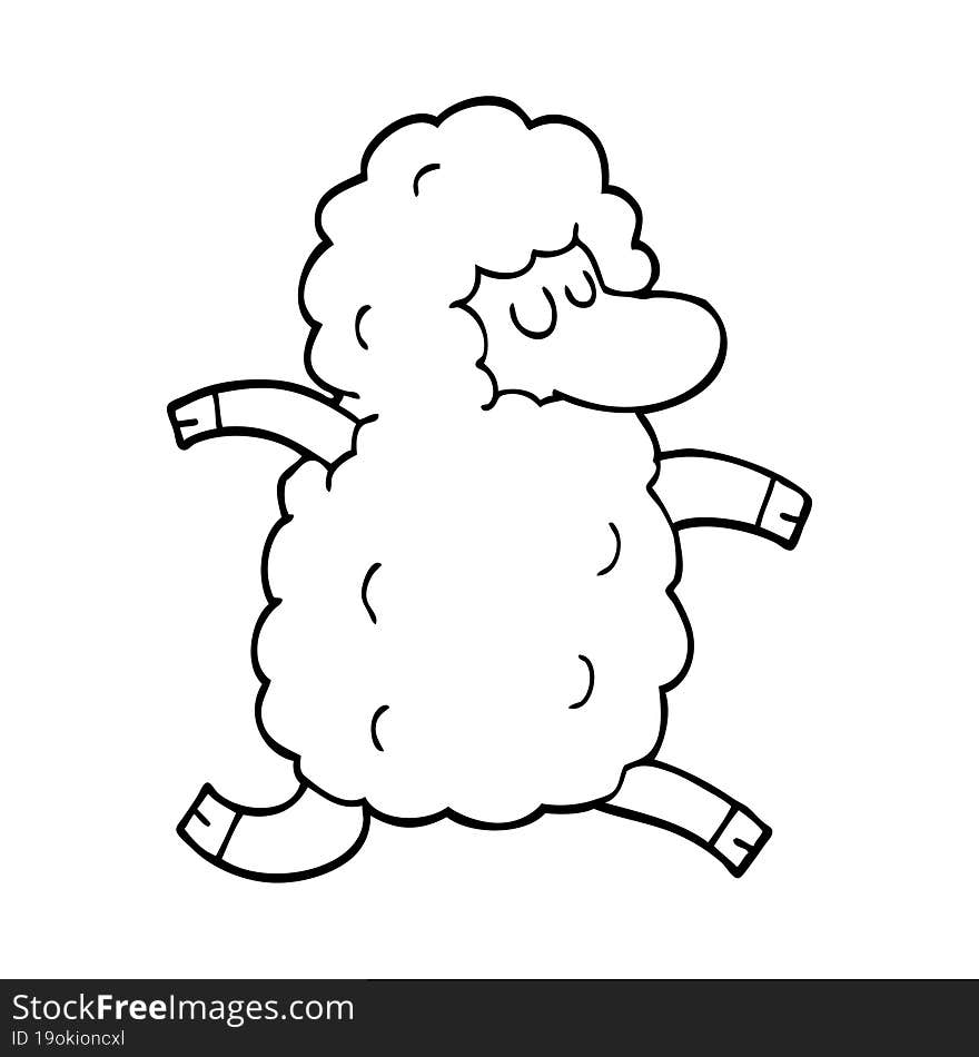 line drawing cartoon black sheep