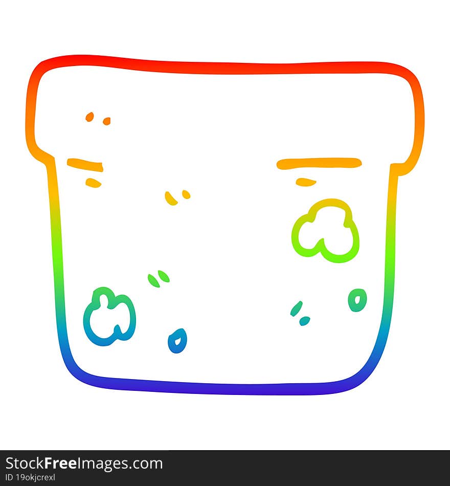 rainbow gradient line drawing cartoon plant pot