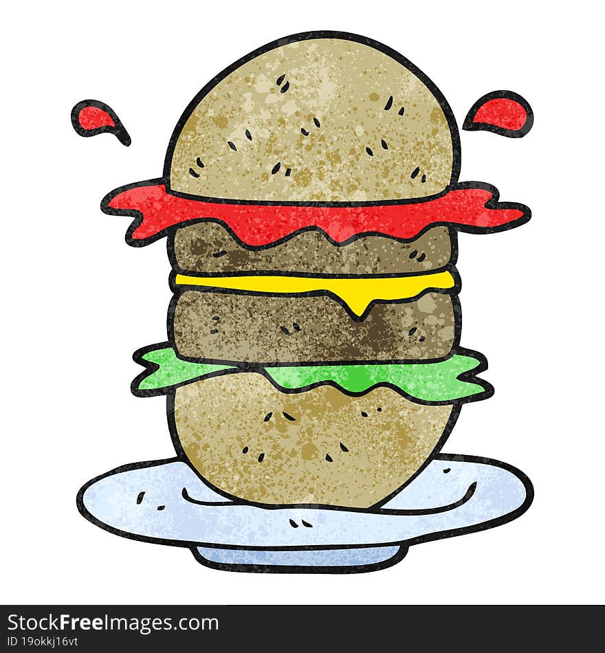 Textured Cartoon Burger