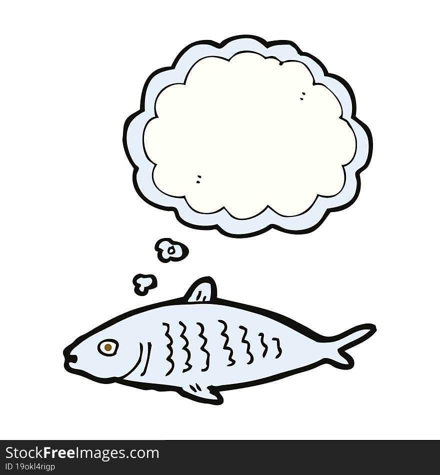 cartoon fish with thought bubble