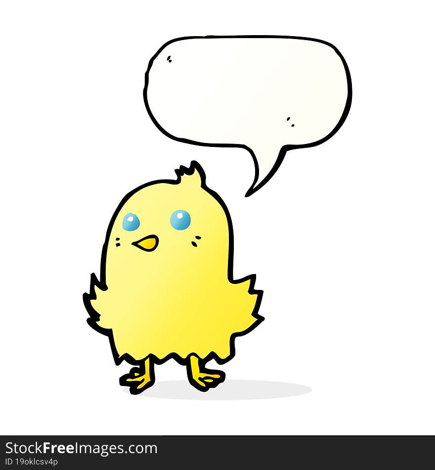 cartoon bird with speech bubble