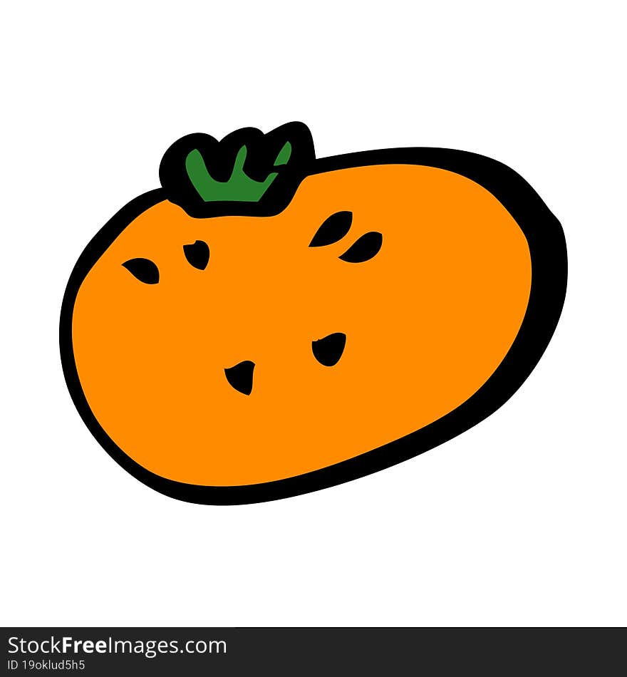 cartoon doodle citrus orange