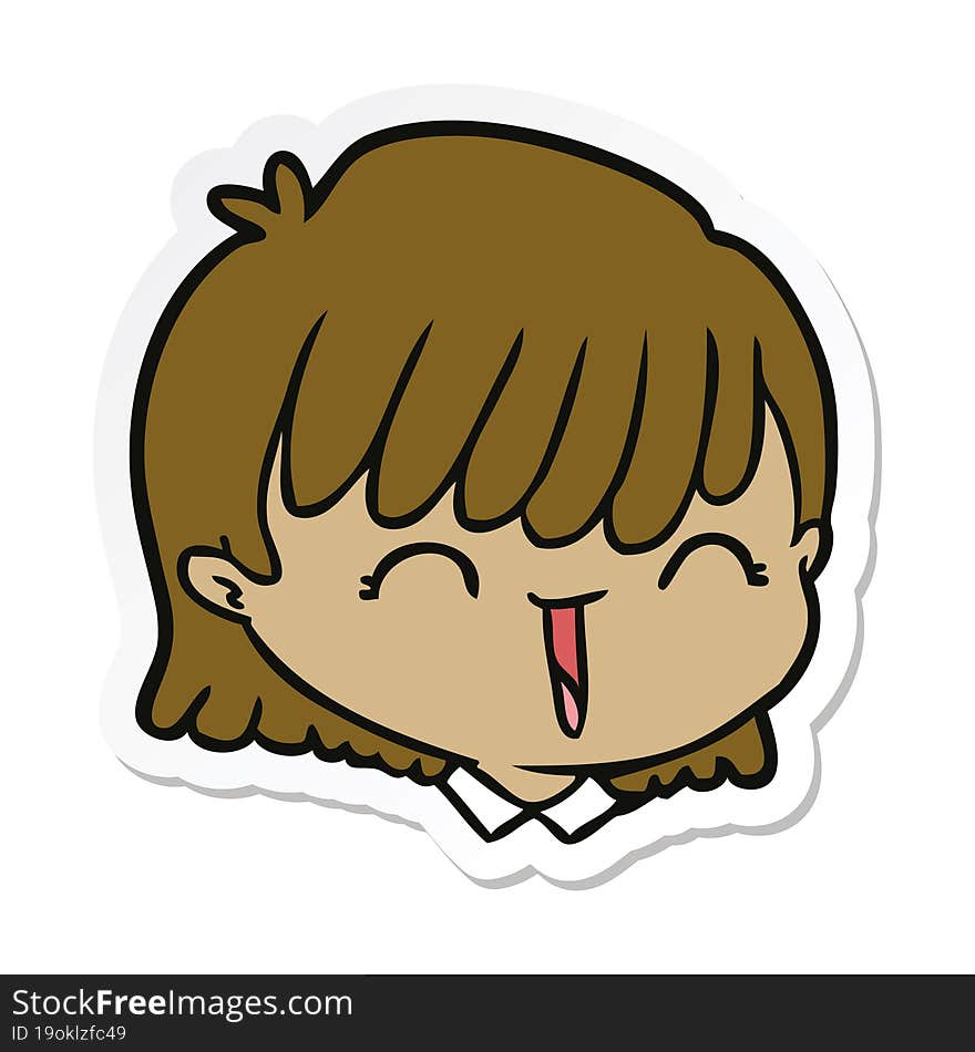 sticker of a cartoon female face