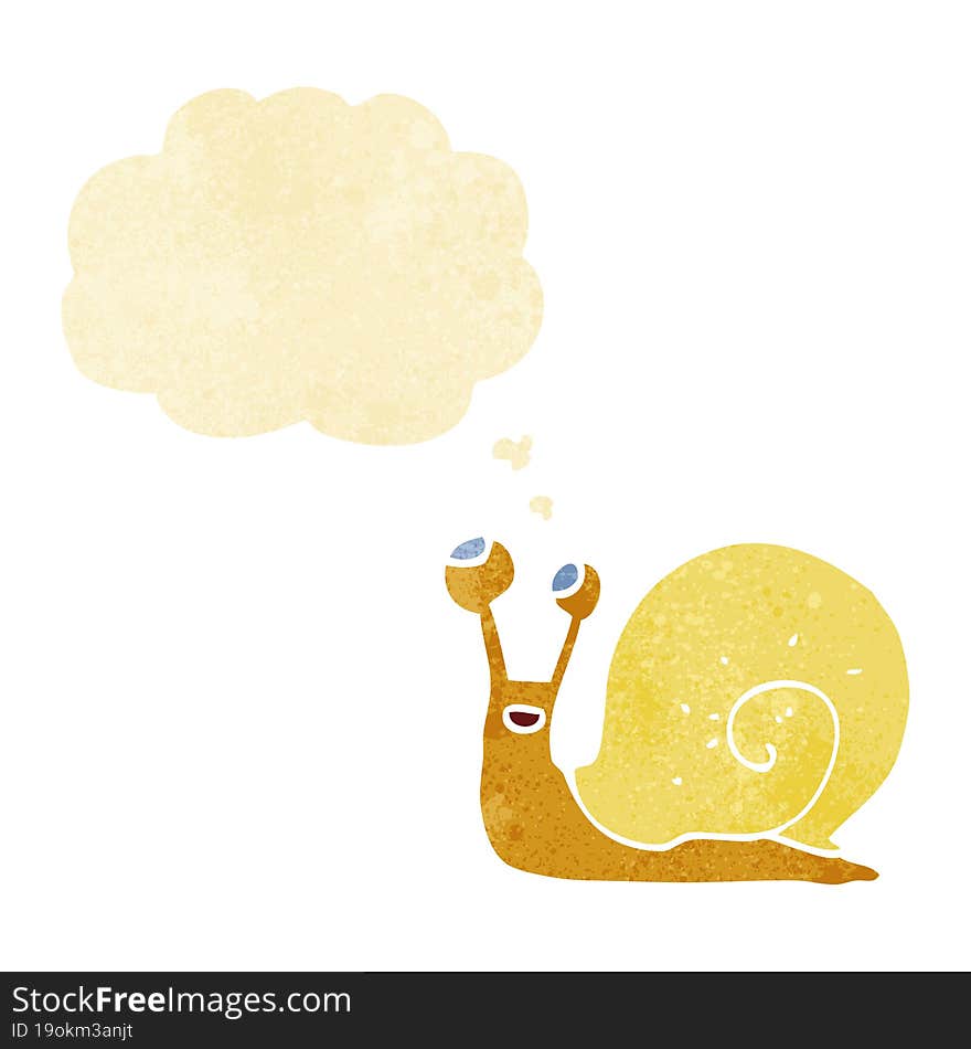 cartoon snail with thought bubble