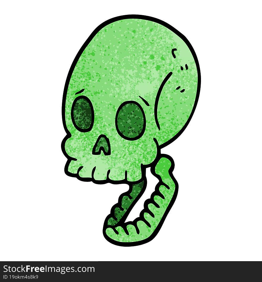 cartoon doodle skull