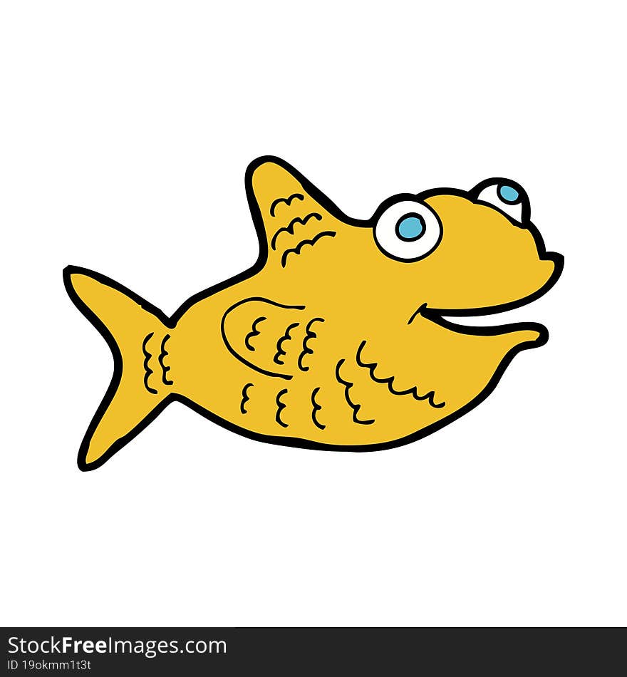 cartoon happy fish