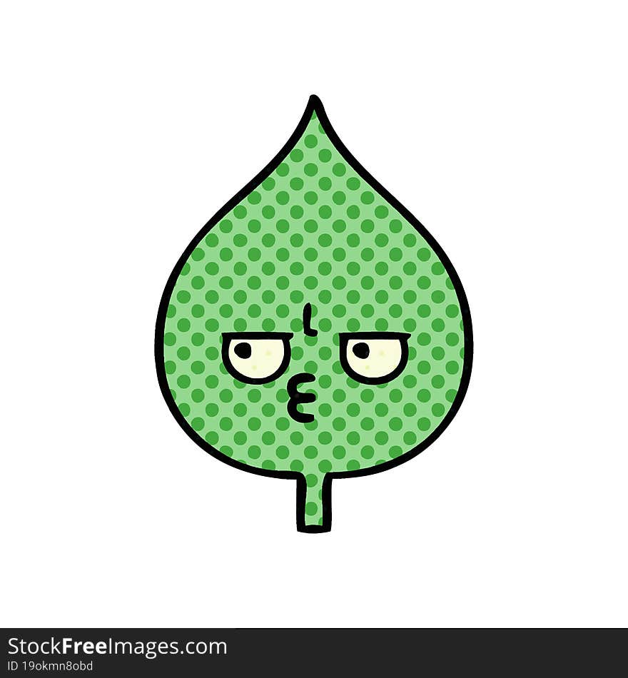 comic book style cartoon of a expressional leaf