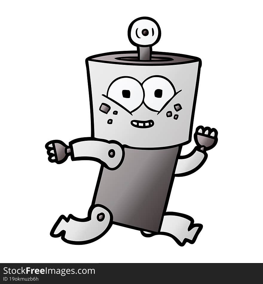 happy cartoon robot. happy cartoon robot