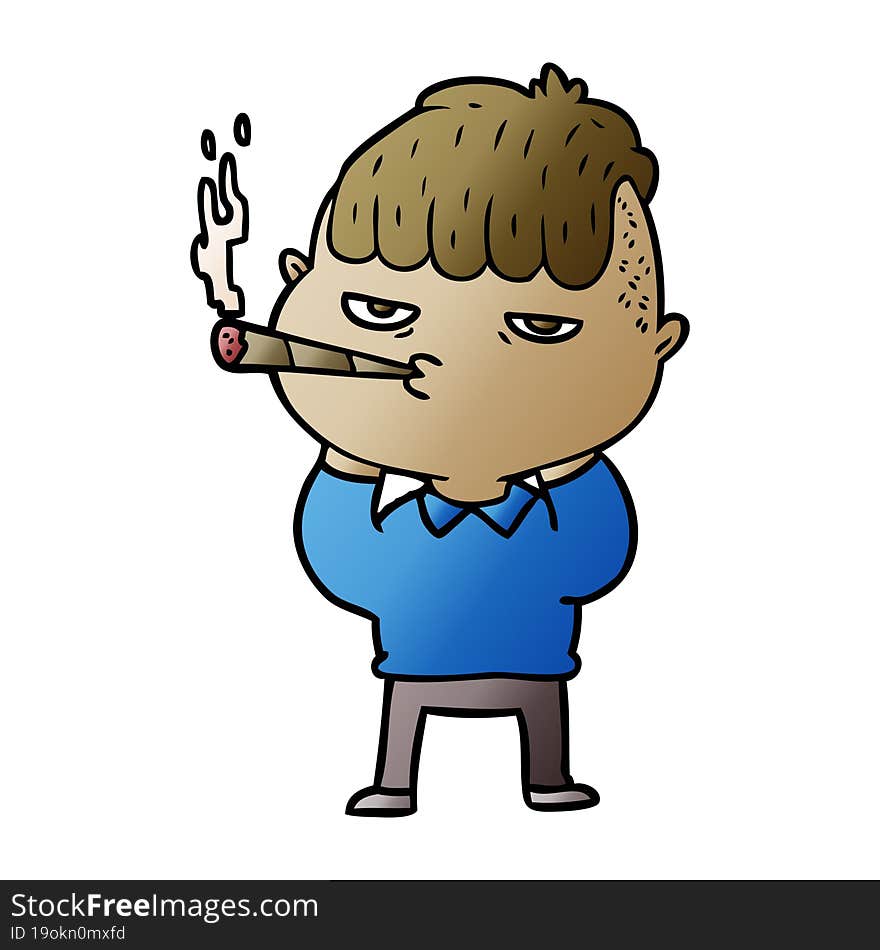 cartoon man smoking. cartoon man smoking