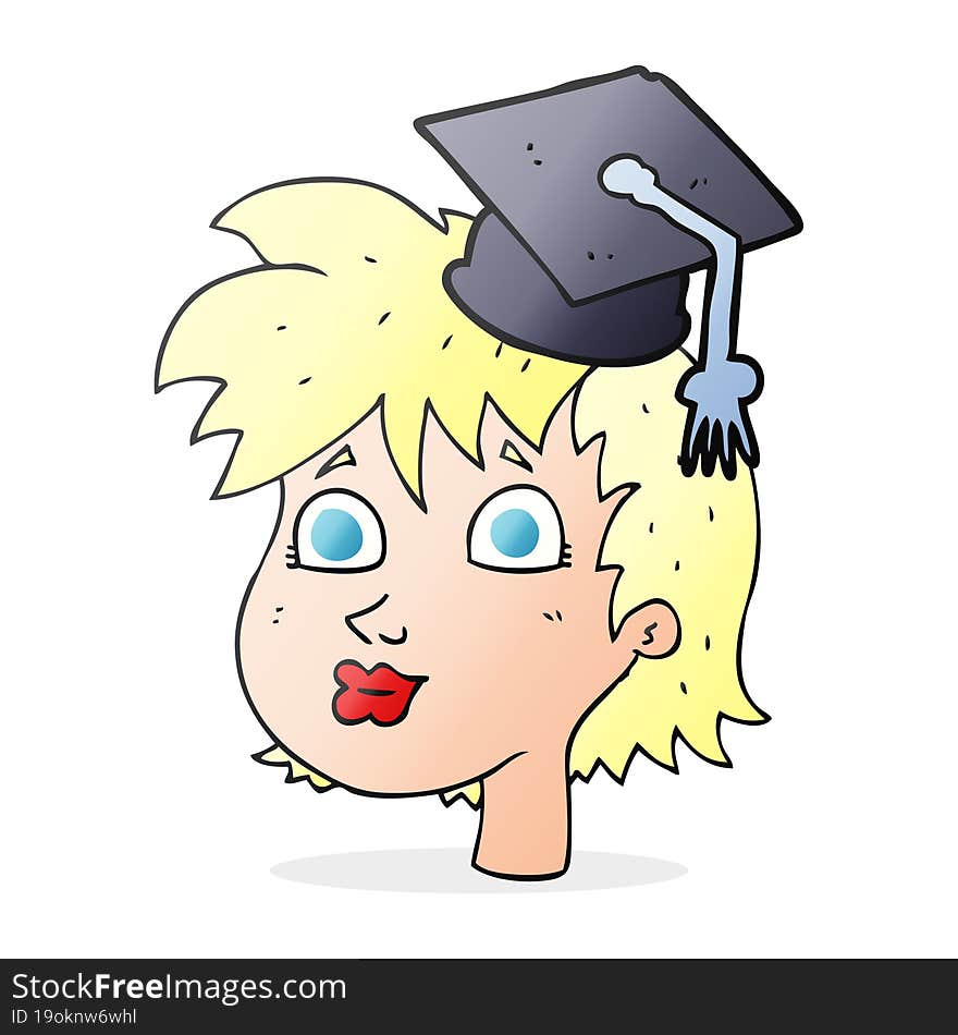 cartoon graduate woman