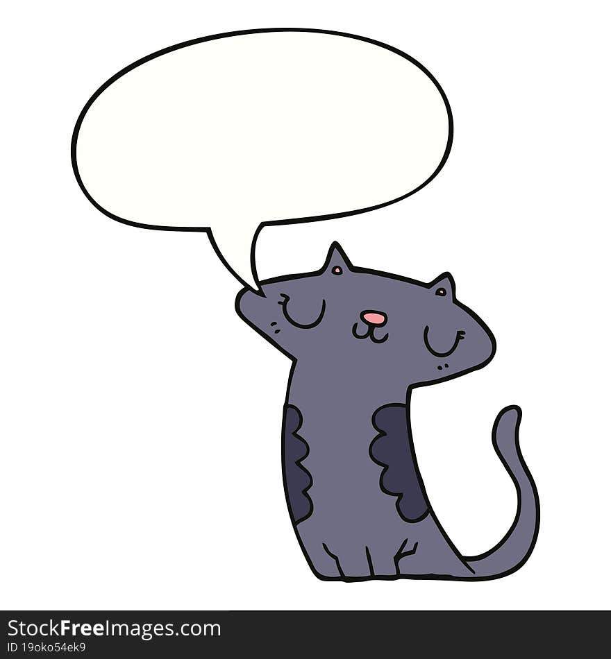 cartoon cat and speech bubble