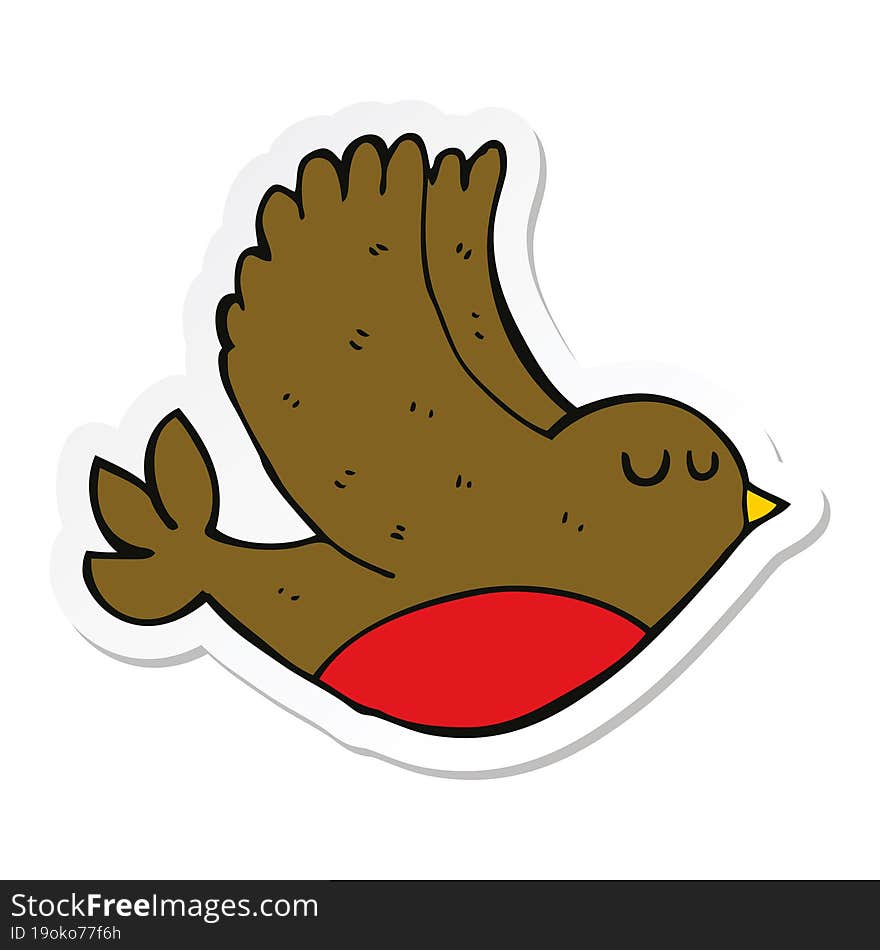 sticker of a cartoon flying bird