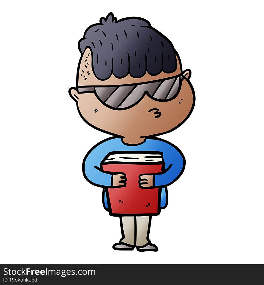 cartoon boy wearing sunglasses. cartoon boy wearing sunglasses