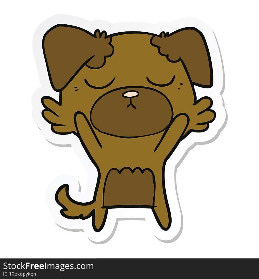 Sticker Of A Cute Cartoon Dog