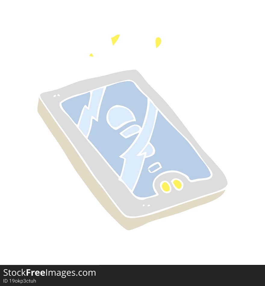 flat color illustration of a cartoon tablet device