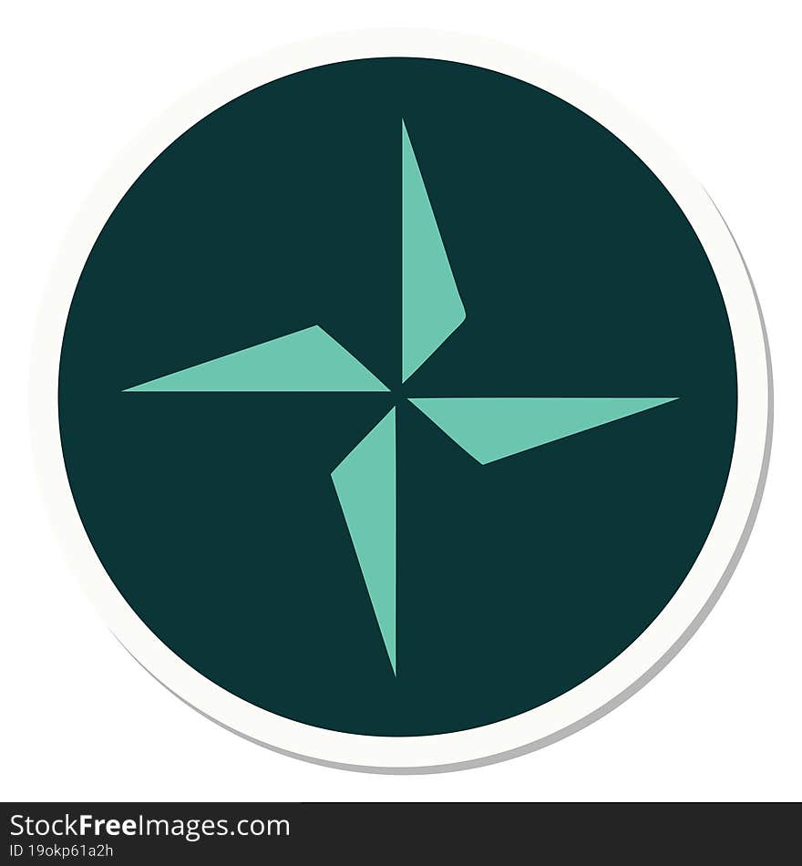 Tattoo Style Sticker Of A Star Symbol