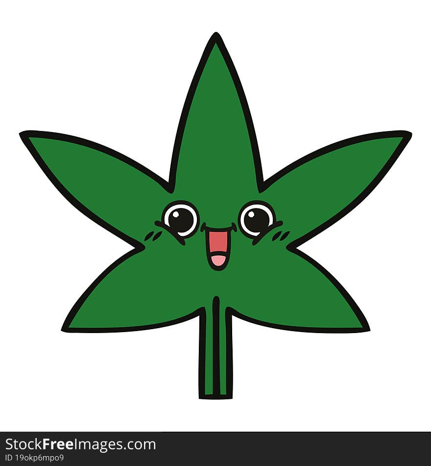 Cute Cartoon Marijuana Leaf