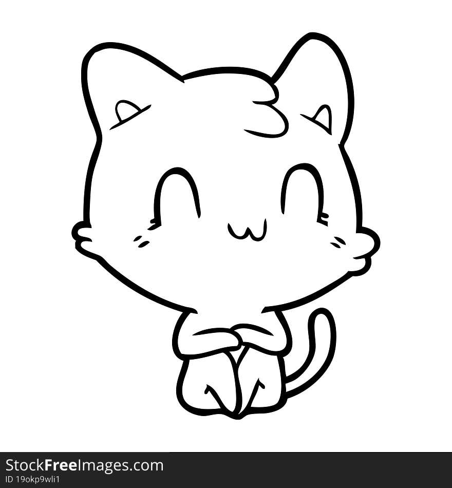 cartoon happy cat. cartoon happy cat