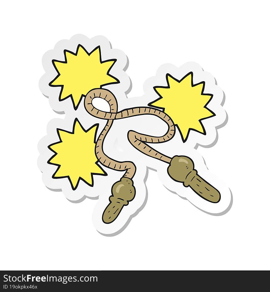 sticker of a cartoon skipping rope