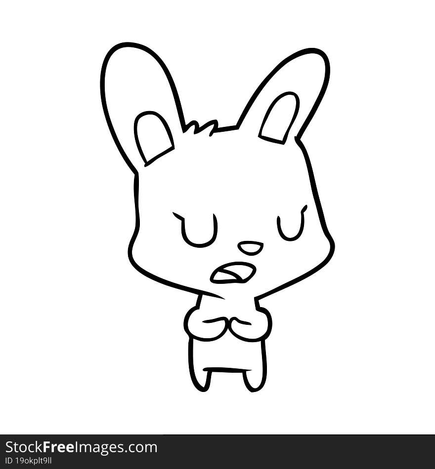 line drawing of a rabbit talking. line drawing of a rabbit talking