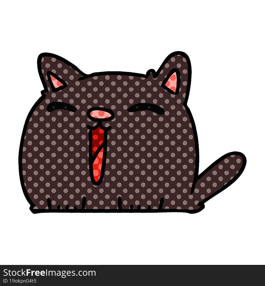 cartoon of cute kawaii cat