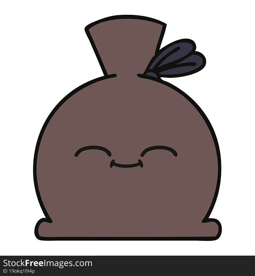 cute cartoon of a sack. cute cartoon of a sack