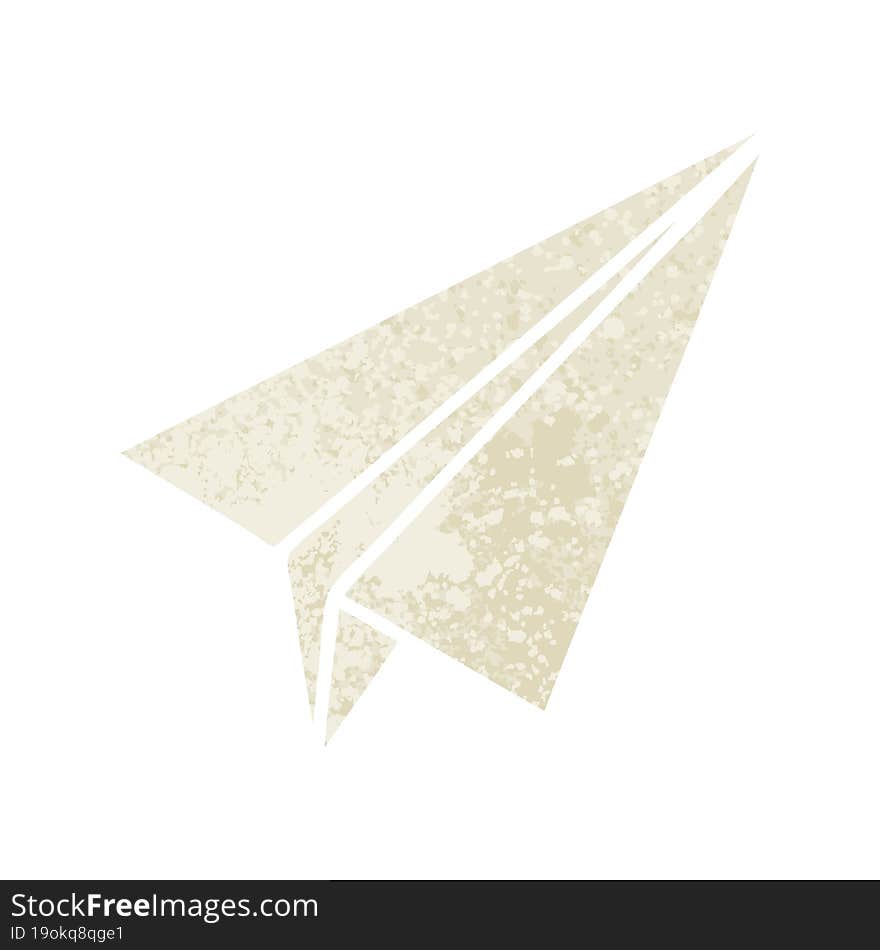 retro illustration style cartoon paper plane