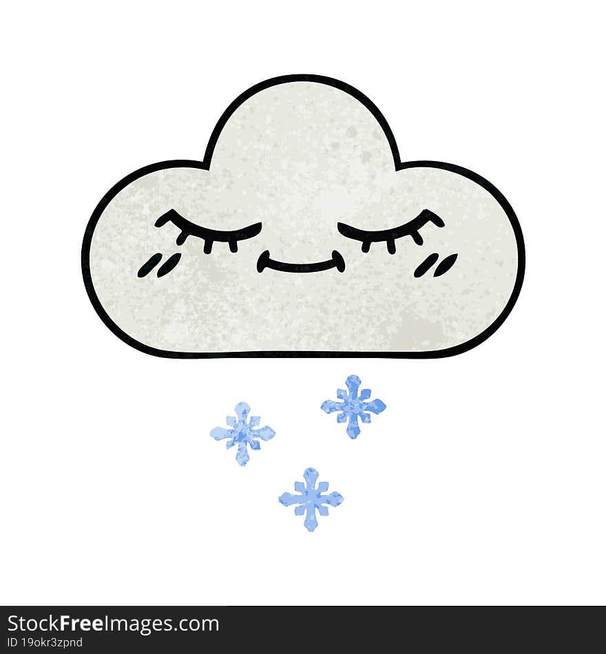 retro grunge texture cartoon snow cloud