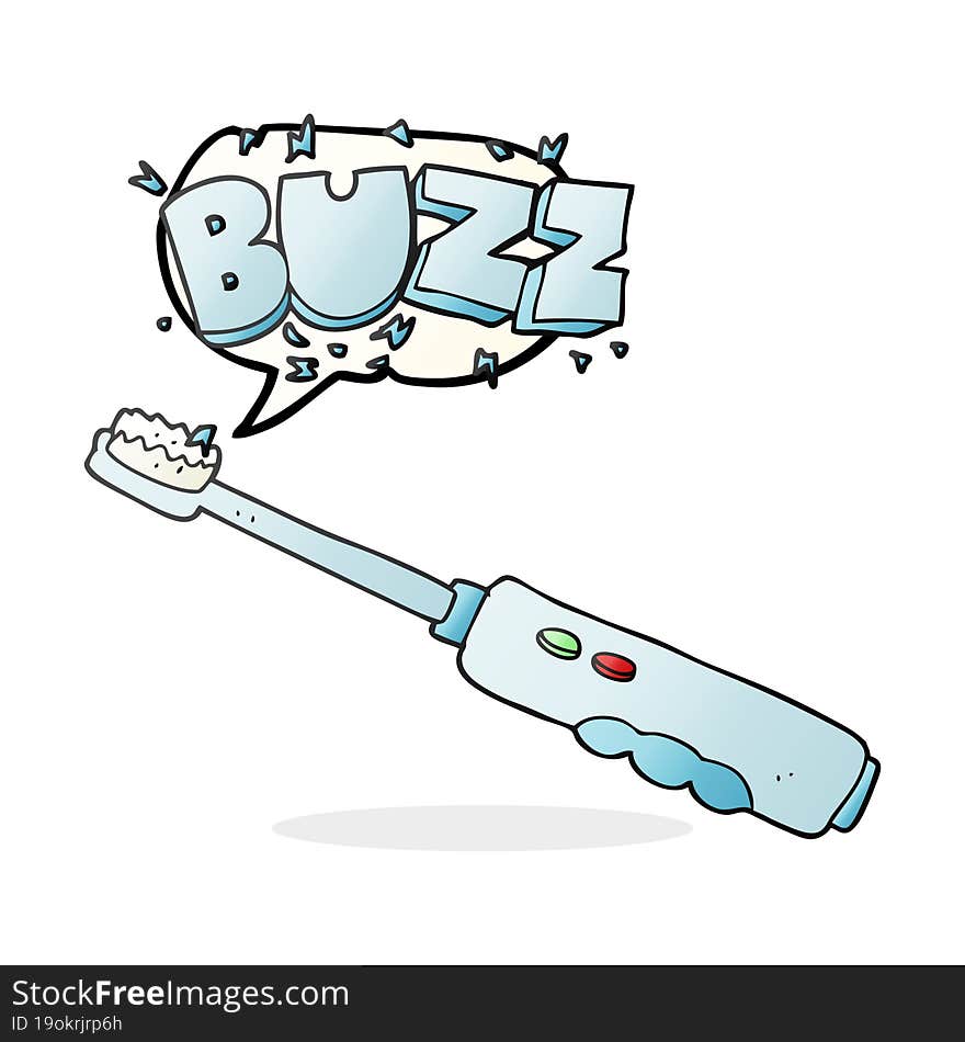 speech bubble cartoon buzzing electric toothbrush