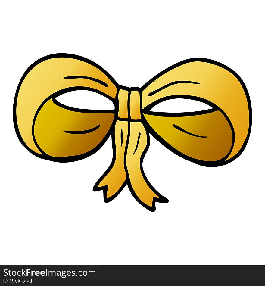 cartoon doodle tied bow