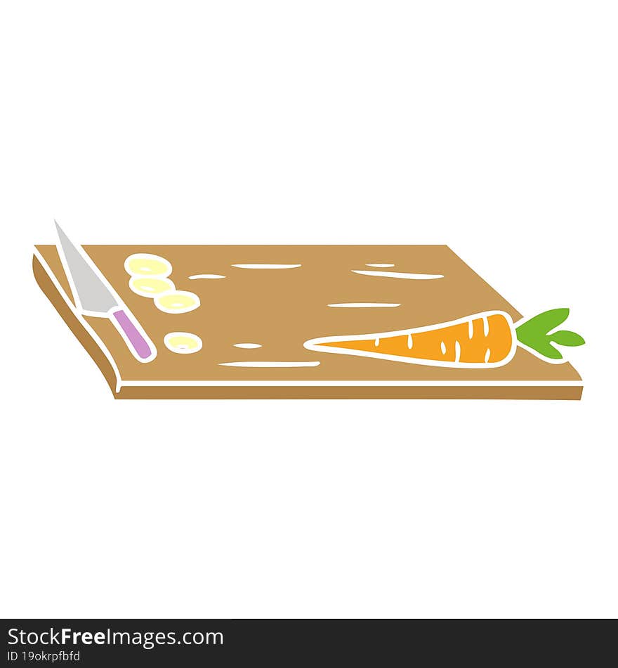 hand drawn cartoon doodle of vegetable chopping board