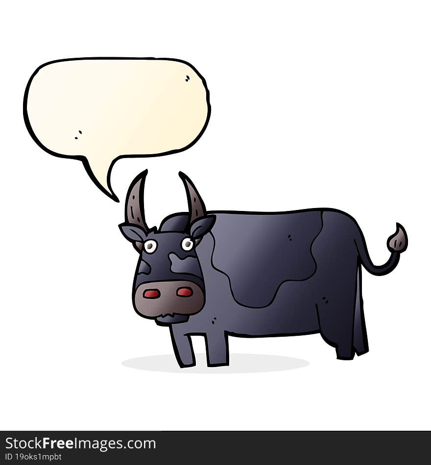 cartoon bull with speech bubble