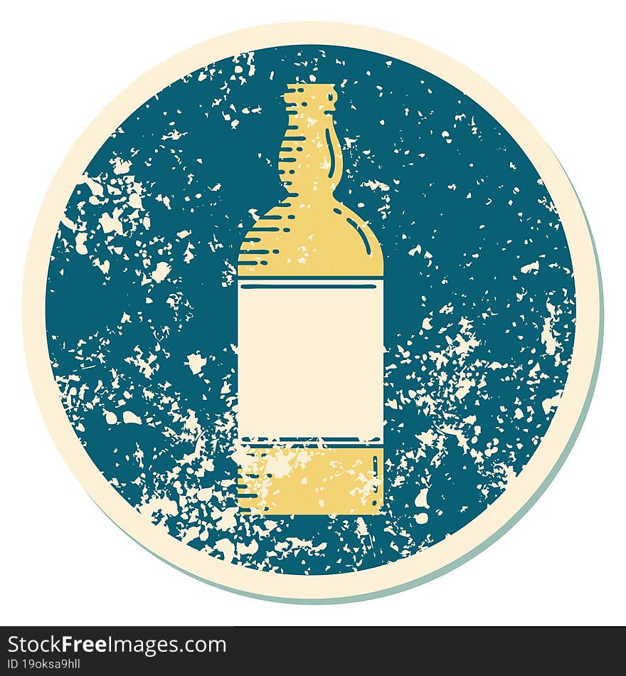 distressed sticker tattoo style icon of a bottle